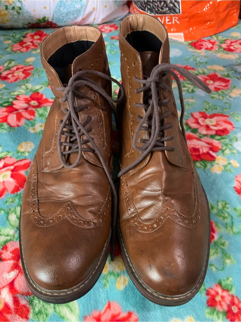 Goodfellow Mens Wingtip Brogue Style Ankle Boots Lace Up 11
